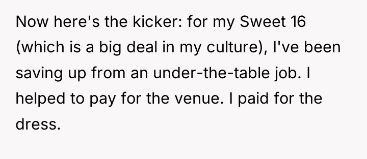 Now here's the kicker: for my Sweet 16 (which is...