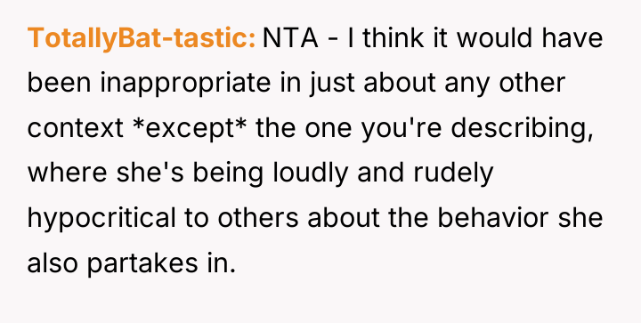 TotallyBat-tastic NTA - I think it would have been inappropriate...