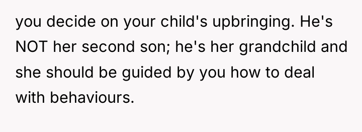 you decide on your child's upbringing. He's NOT her second...