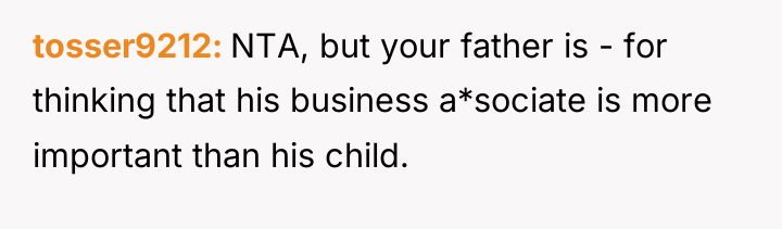 tosser9212 NTA, but your father is - for thinking that...
