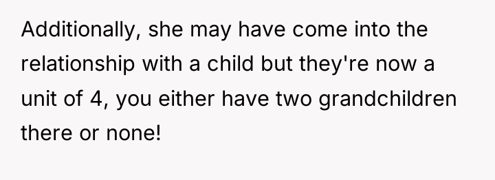 Additionally, she may have come into the relationship with a...
