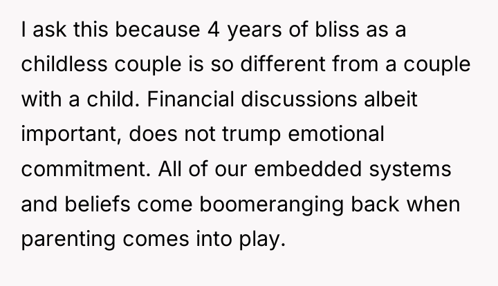 I ask this because 4 years of bliss as a...