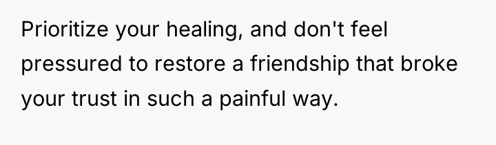 Prioritize your healing, and don't feel pressured to restore a...