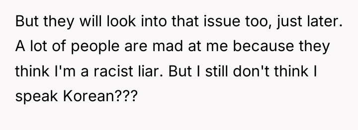 But they will look into that issue too, just later....