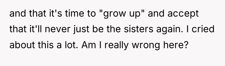 and that it's time to "grow up" and accept that...