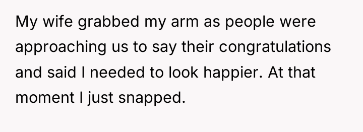 My wife grabbed my arm as people were approaching us...
