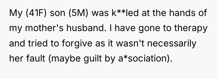My (41F) son (5M) was k**led at the hands of...