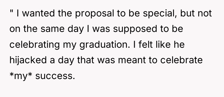 " I wanted the proposal to be special, but not...