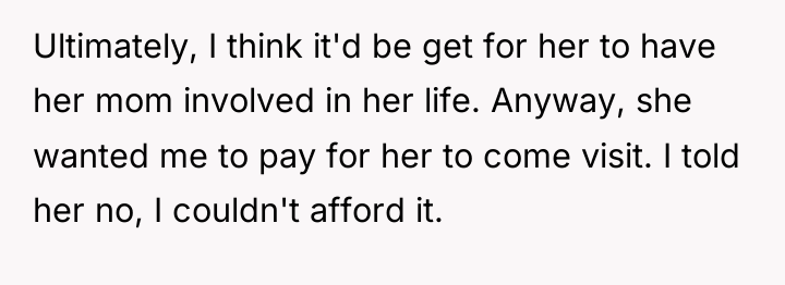 Ultimately, I think it'd be get for her to have...