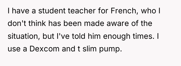 I have a student teacher for French, who I don't...