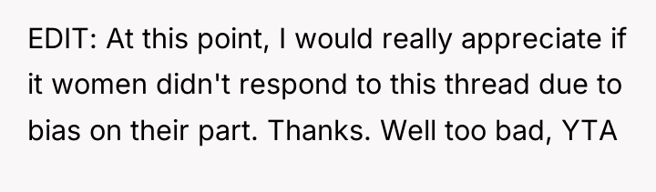 EDIT: At this point, I would really appreciate if it...