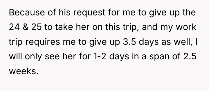 Because of his request for me to give up the...