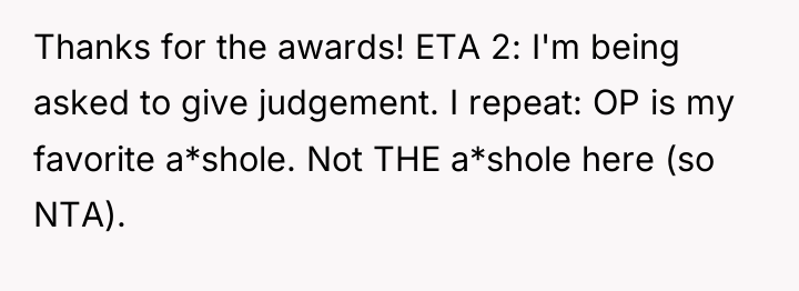 Thanks for the awards! ETA 2: I'm being asked to...