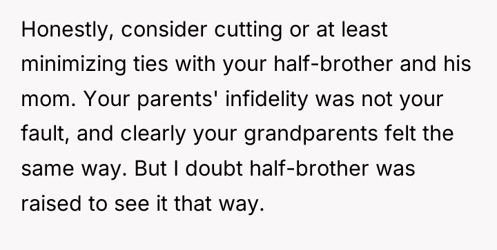 Honestly, consider cutting or at least minimizing ties with your...