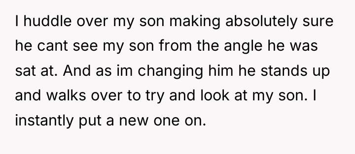 I huddle over my son making absolutely sure he cant...