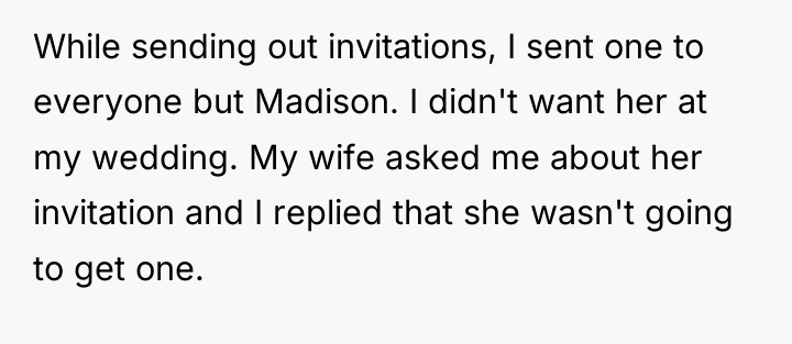 While sending out invitations, I sent one to everyone but...