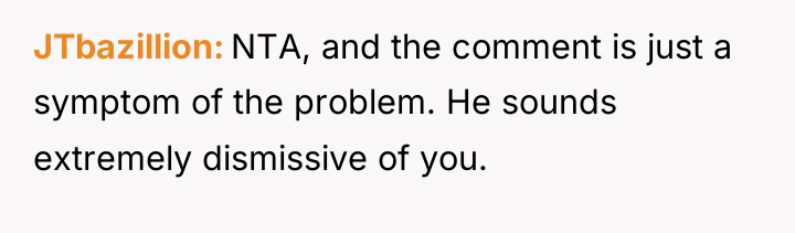JTbazillion NTA, and the comment is just a symptom of...