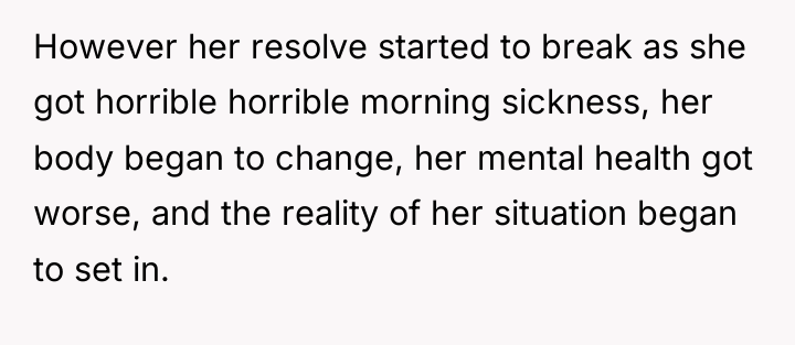 However her resolve started to break as she got horrible...