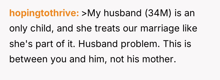 hopingtothrive >My husband (34M) is an only child, and she...