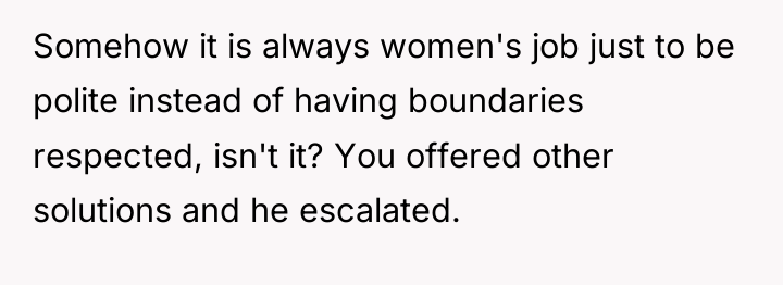 Somehow it is always women's job just to be polite...
