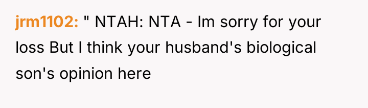 jrm1102 " NTAH: NTA - Im sorry for your loss...