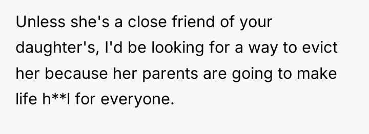 Unless she's a close friend of your daughter's, I'd be...