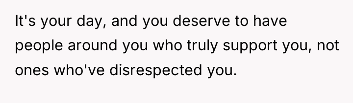 It's your day, and you deserve to have people around...