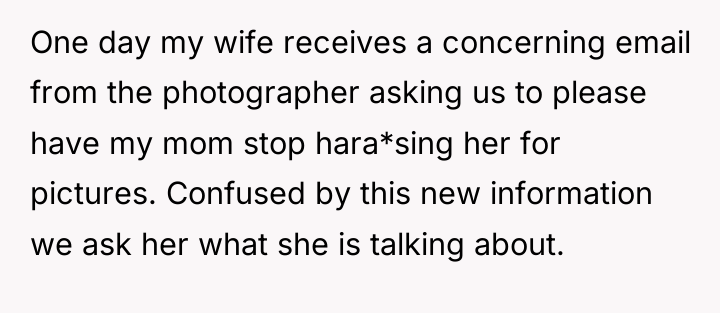 One day my wife receives a concerning email from the...