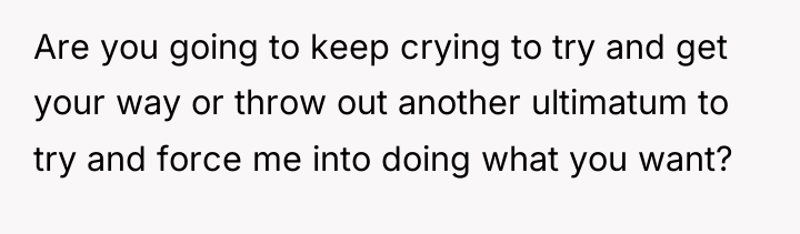 Are you going to keep crying to try and get...