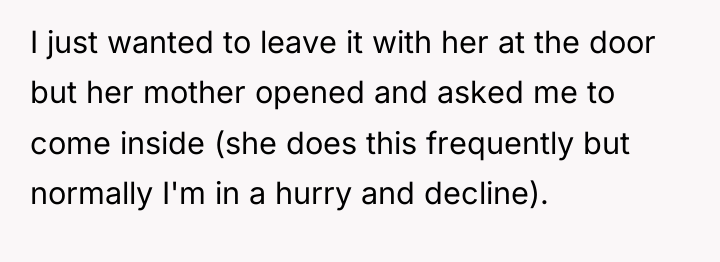 I just wanted to leave it with her at the...