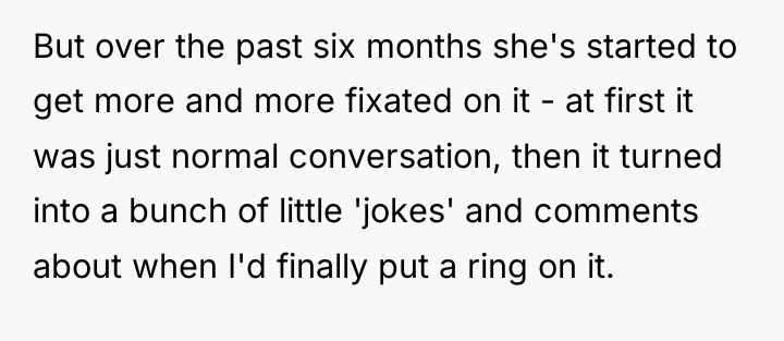 But over the past six months she's started to get...