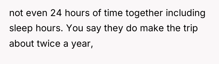 not even 24 hours of time together including sleep hours....