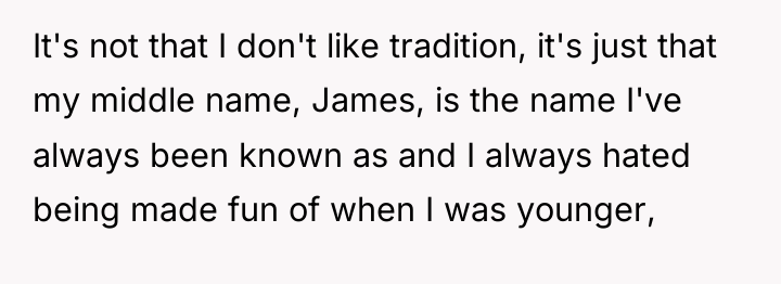 It's not that I don't like tradition, it's just that...