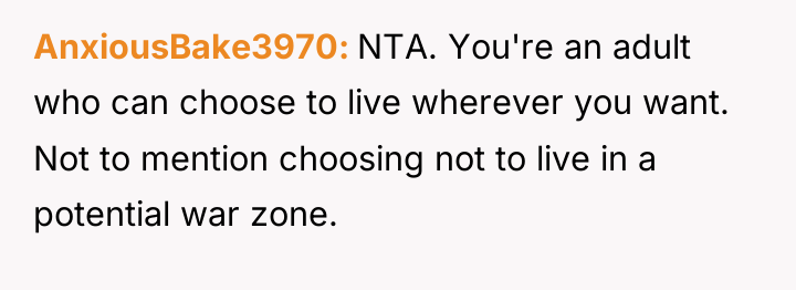 AnxiousBake3970 NTA. You're an adult who can choose to live...