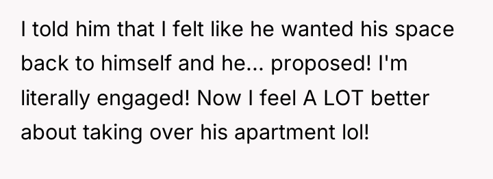 I told him that I felt like he wanted his...