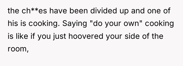 the ch**es have been divided up and one of his...