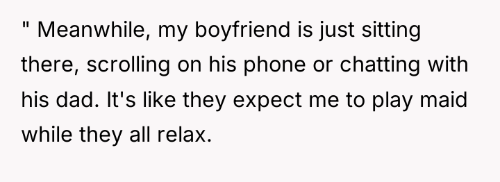 " Meanwhile, my boyfriend is just sitting there, scrolling on...
