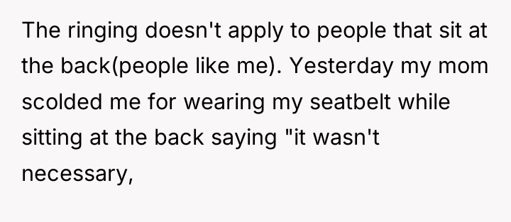 The ringing doesn't apply to people that sit at the...