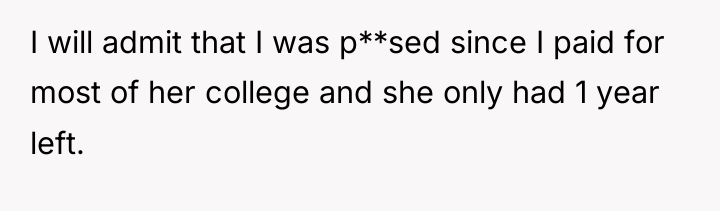 I will admit that I was p**sed since I paid...