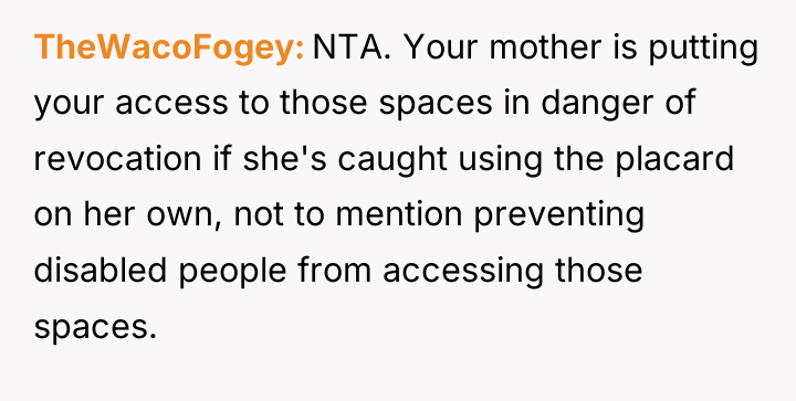 TheWacoFogey NTA. Your mother is putting your access to those...