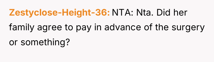 Zestyclose-Height-36 NTA: Nta. Did her family agree to pay in...