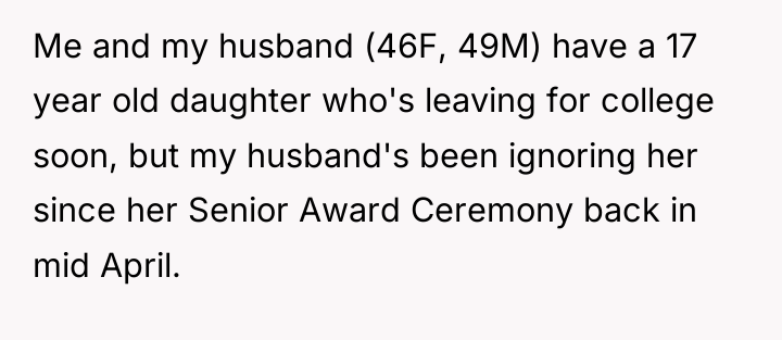 Me and my husband (46F, 49M) have a 17 year...