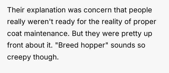 Their explanation was concern that people really weren't ready for...