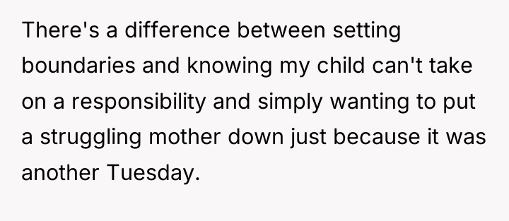 There's a difference between setting boundaries and knowing my child...
