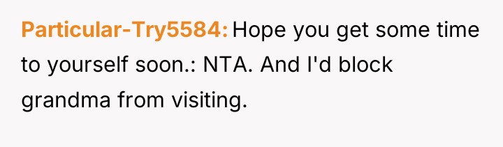 Particular-Try5584 Hope you get some time to yourself soon.: NTA....