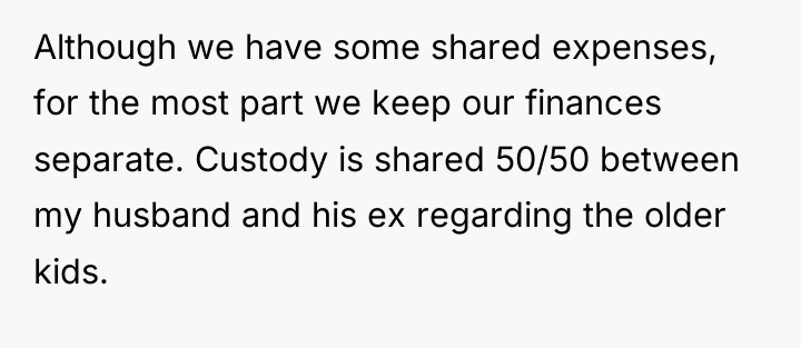 Although we have some shared expenses, for the most part...