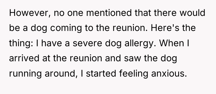 However, no one mentioned that there would be a dog...