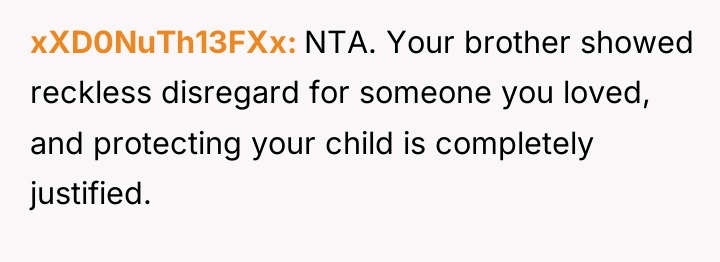 xXD0NuTh13FXx NTA. Your brother showed reckless disregard for someone you...
