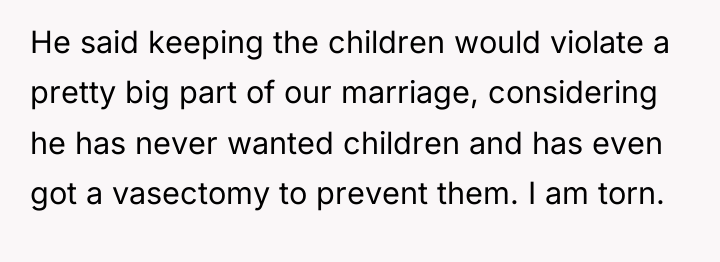 He said keeping the children would violate a pretty big...
