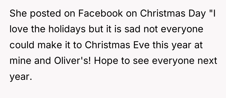 She posted on Facebook on Christmas Day "I love the...